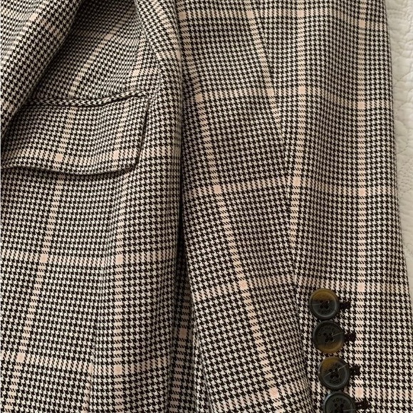 Michael Kors Houndstooth Check Jacket With Zip Shoulder Detail Pink/Black